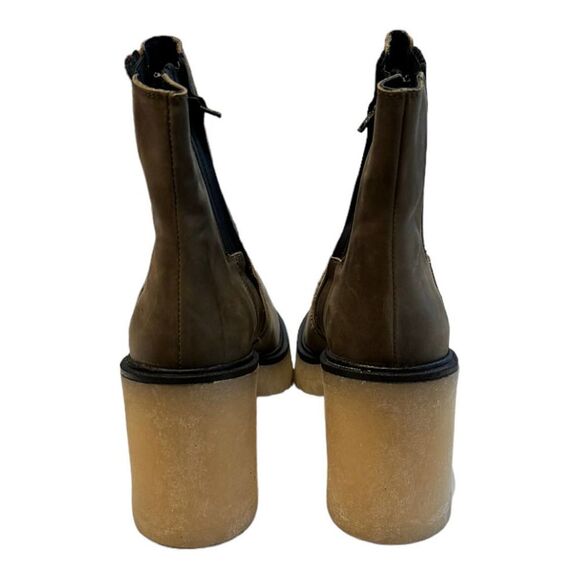 Free People James Chelsea Boot Booties Size 40 10 Deep Khaki Leather New - Picture 6 of 8